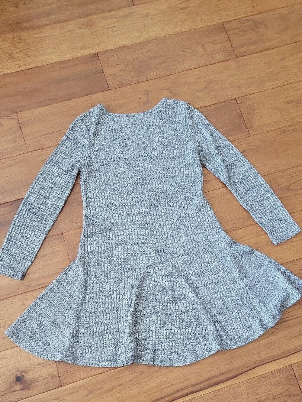 The Children's Place Girls' Gray Knit Long-Sleeve Swing Dress Size 10/12